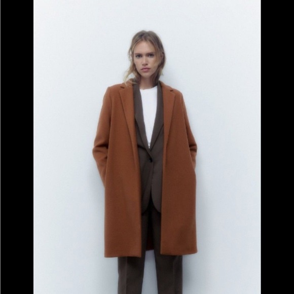 Zara Jackets & Blazers - ZARA Camel Lapel Coat Size S